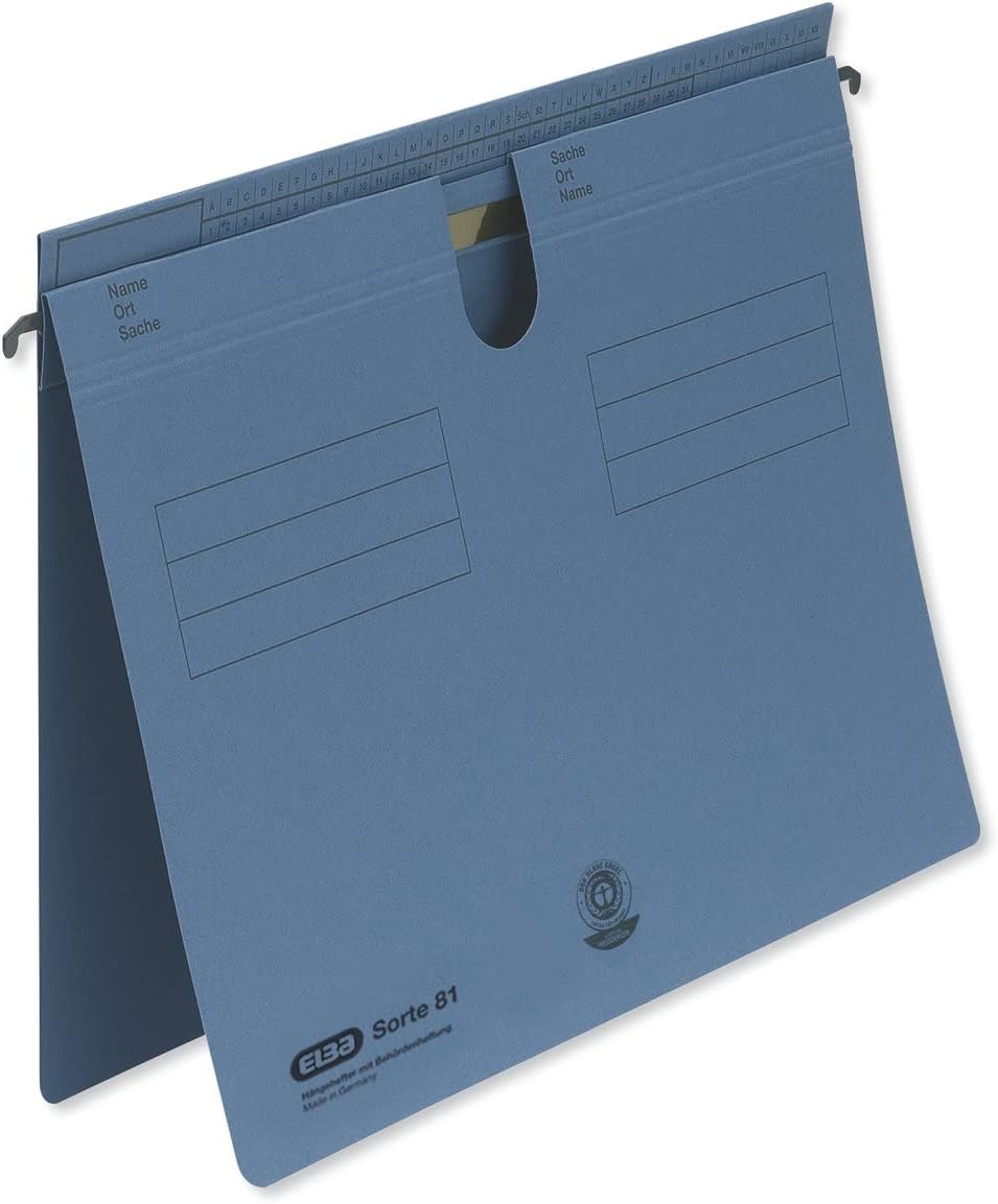 Elba 81459BL Suspension Filer Class 81 for Commercial or Official Filing Pack of 50 Blue Hanging Files Sort 81 Green
