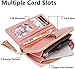 RFID Wallets for Women with Multiple Card Slots and Cellphone Compartment, Womens Wallet (pink/white/grey)