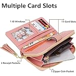 RFID Wallets for Women with Multiple Card Slots and Cellphone Compartment, Womens Wallet (pink/white/grey) - Image 4