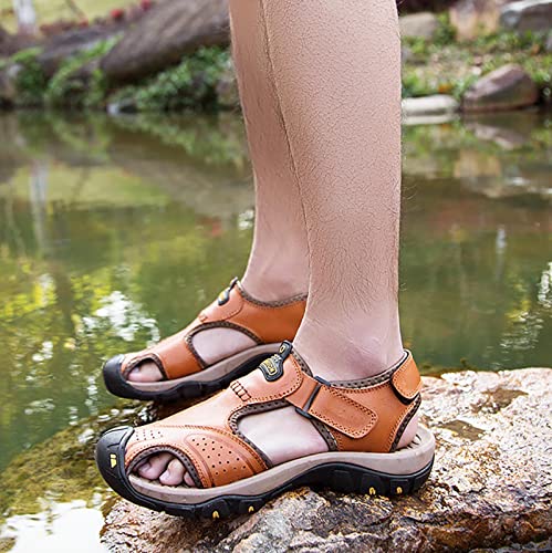 Closed Toe Sandals for Women Casual Leather Sandal Lightweight Soft Summer Shoes Hiking Walking Footwear3