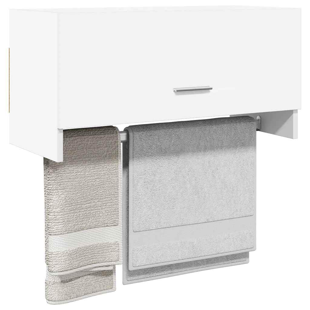 Weißer Kleiderschrank 70x32,5x35 cm Holzwerkstoff mit Kleiderstange und großem Fach für vielseitige Aufbewahrung im Schlafzimmer, Kinderzimmer oder Flur