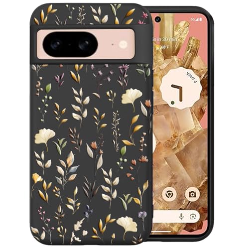 Coque Pixel 8 5G fine anti-rayure à motif de fleurs dorées