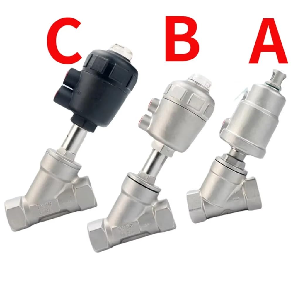 Vanne pneumatique à siège incliné en acier inoxydable 1/4"-2" BSPT, for vapeur, gaz, huile, eau - Pression nominale 232 PSI(B Normally Close,DN40-63mm)