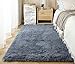 Tapis à Poils Longs, Tapis Moelleux à Poils Longs antidérapant Super Doux, pour Salon, Chambre à Coucher, Salle à Manger, Tapis de tête de lit pour Enfants (Cendre, 80x160 cm)