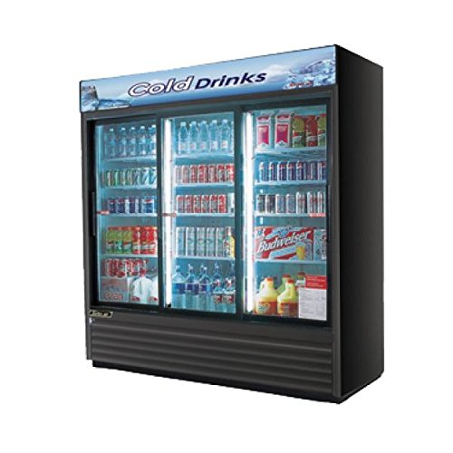 TGM69RB 69 cu. ft. Glass Door Merchandiser Refrigerator with Energy Conserving Fan Control Double Pane Glass Doors High Density PU Insulation and Adjustable Shelves: Black