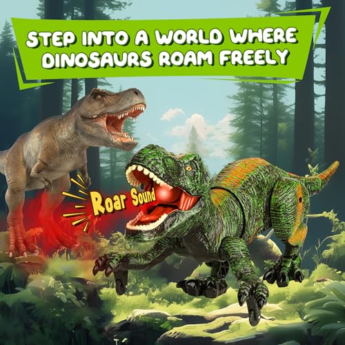 Flybakiz RS063-1 Remote Control Robot Dinosaur Toys For Kids 5-7,2.4G Electronic Rc Walking Dinosaur Pet thumb #1