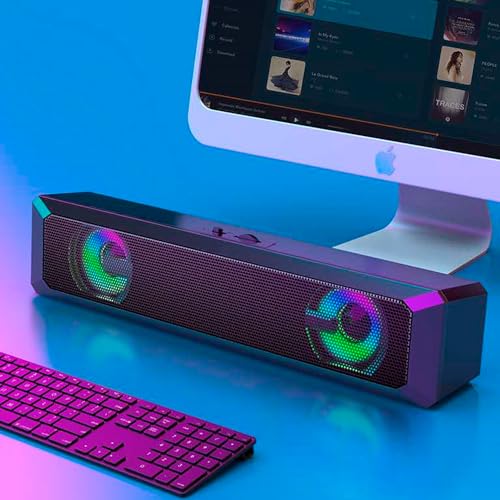 Caixa de Som Barra de som Soundbar USB P2 com LED - Alto-Falante P2 para PC, TV, Celular e Gamer