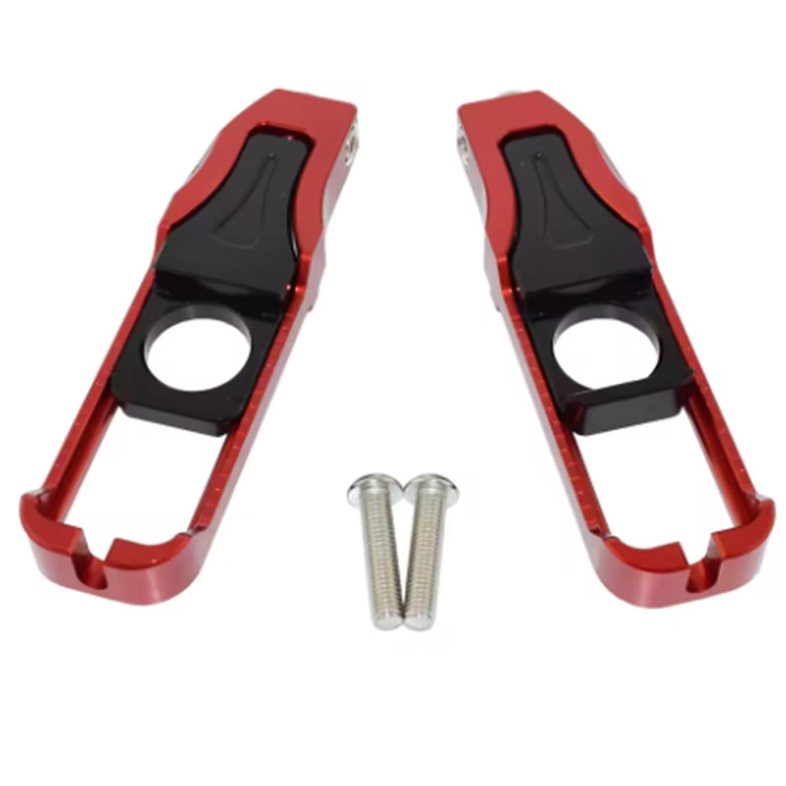 Ajusteur de Chaîne Ajustement de chaîne de blocs d'essieu de roue arrière de moto adapté pour Yamaha YZF R6 adapté pour YZF-R6 RJ27 2017-2021 Tendeur de Chaîne de Réglage de | Red