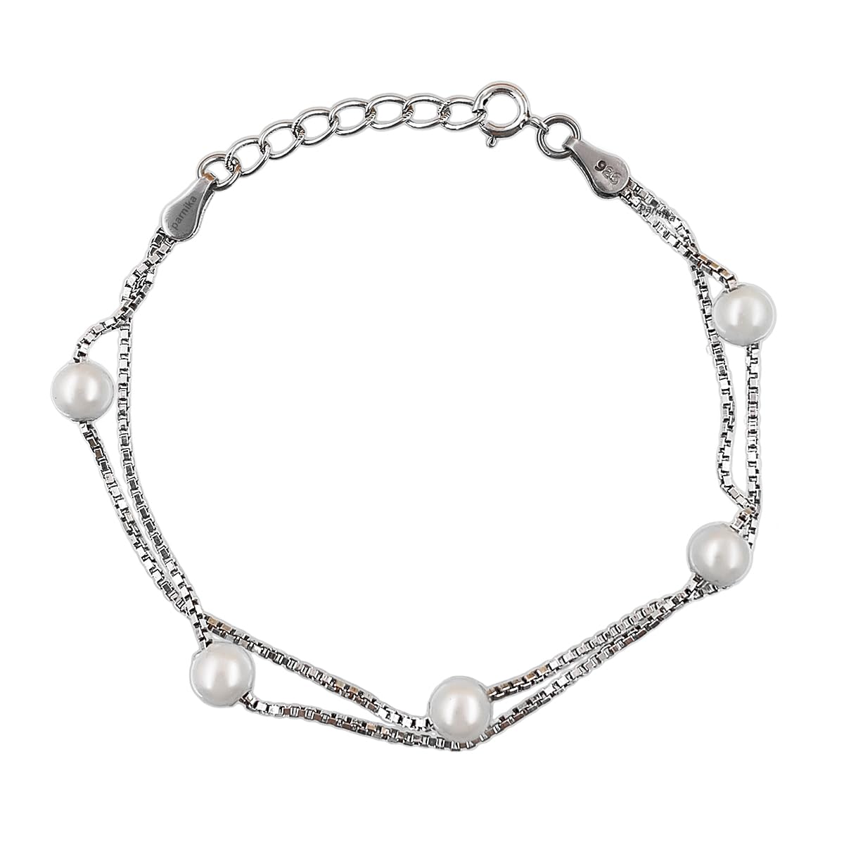 Parnika Pearl Stringed Bracelet in 925 Sterling Silver for Girls & Women | Gift For Her | Valentines Gift | (1 String) (2 Layer) (B0CTBH6QR2) Amazon Price History, Amazon Price Tracker