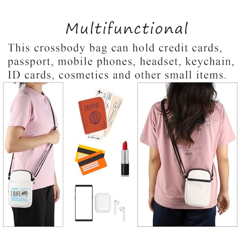 PLITI Musical Inspired Crossbody Bag Theater Gift Comedy Tragedy Mask Theatre Bag Sorry I Can't I Have Rehearsal Drama Gift4