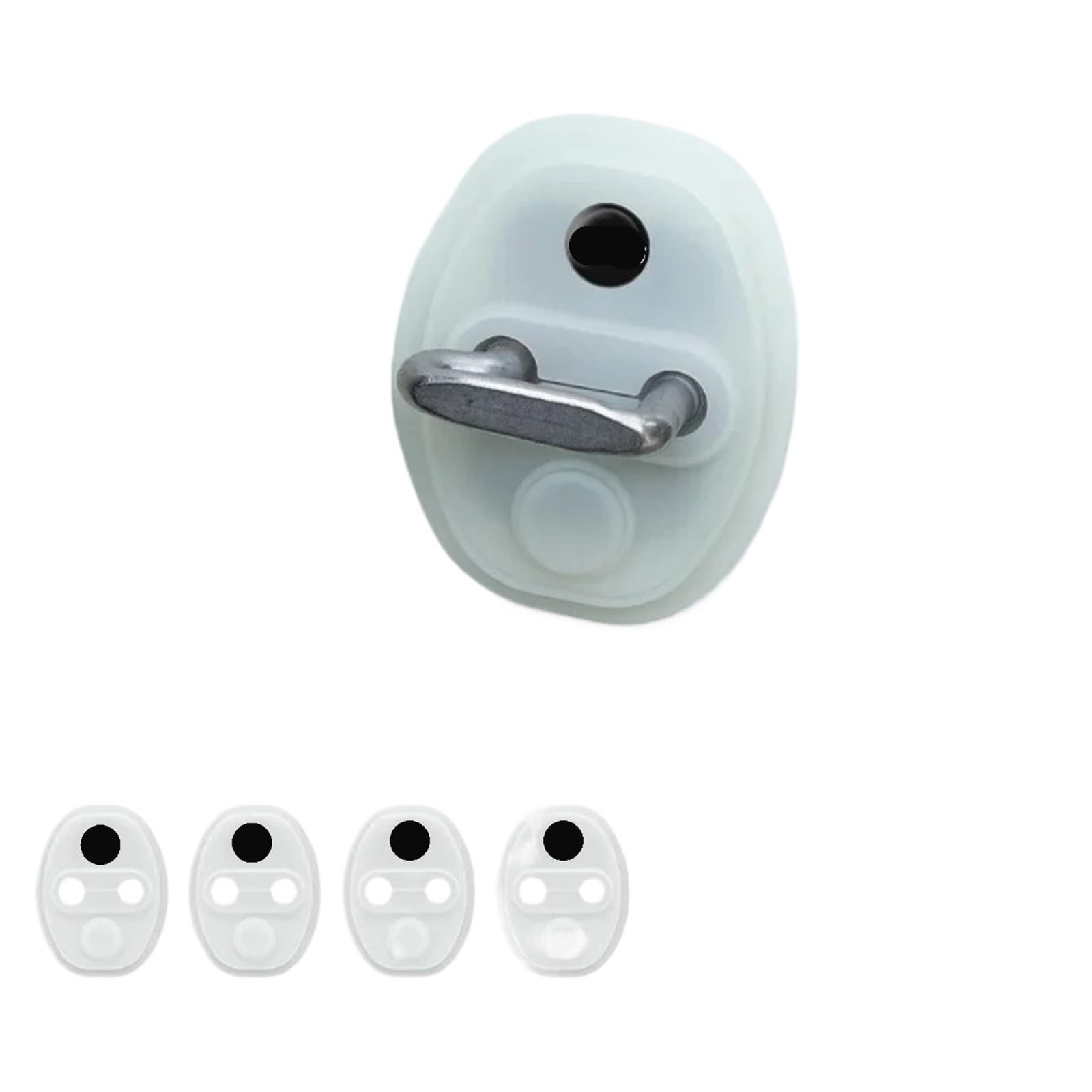 8pcs Silicone Car Door Lock Buckle Mute Shock Absorbing Cushion Elastic Anti-Collision Latch Protection Cover(Noctilucent)