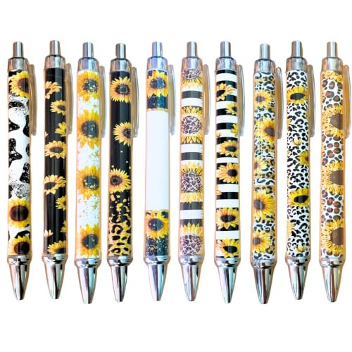 Image of Sunflower Pens Sunflowers Pen for Women Teacher Appreciation Gifts Work Office Desk Classroom Decor Supplies Stationary Set Accessories Party Favors Theme for Writing Journal Planning (30, Multicolor)