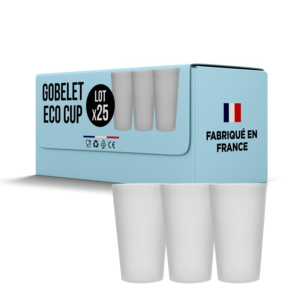 SPARKLERS CLUB ECOCUP - Set di bicchieri riutilizzabili satinati, 30 cl, 150 lavaggi in lavastoviglie, in polipropilene, per qualsiasi evento (25, 30 cl