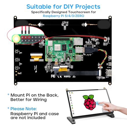 Image of ROADOM 10.1'' Raspberry Pi Screen & 5'' Monitor w /HUB