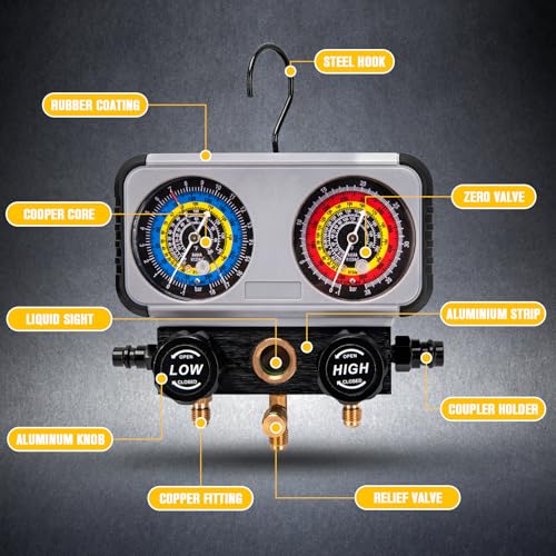 Set de Manómetros para AC R1234yf R134a - Manifold miniatura 4
