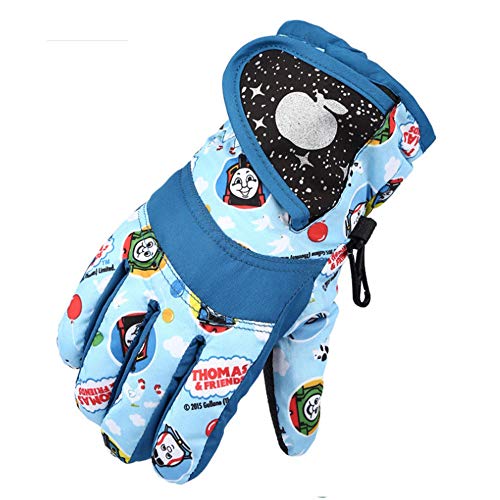 Guantes De Esquí para Niños Guantes De Nieve Cálidos De Invierno A Prueba De Viento para Niños Y Niñas De 3~7 Años con Puños Ajustables (Azul,L) Cover