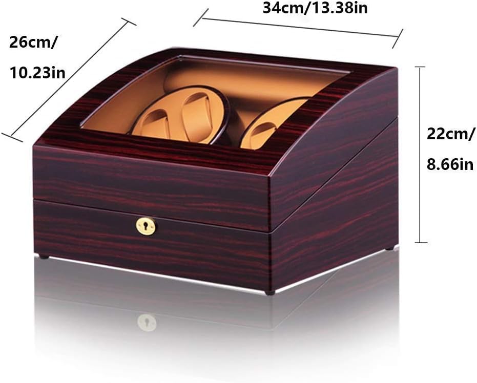 FENOKD 4+6 Automatic Watch Winder, with Silent Motors, 4 Rotation Modes, Wood Shell Piano Paint Exterior