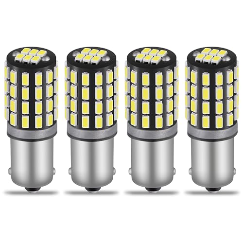 QAUBEN BA9S LED Bulb 12-24V Super Bright 1000LM 3014 54SMD Chipset 6000K White LED Bulb for Car Interior Side Door Courtesy Lights Map Lights, Non-polarity 2.9W (4pcs)