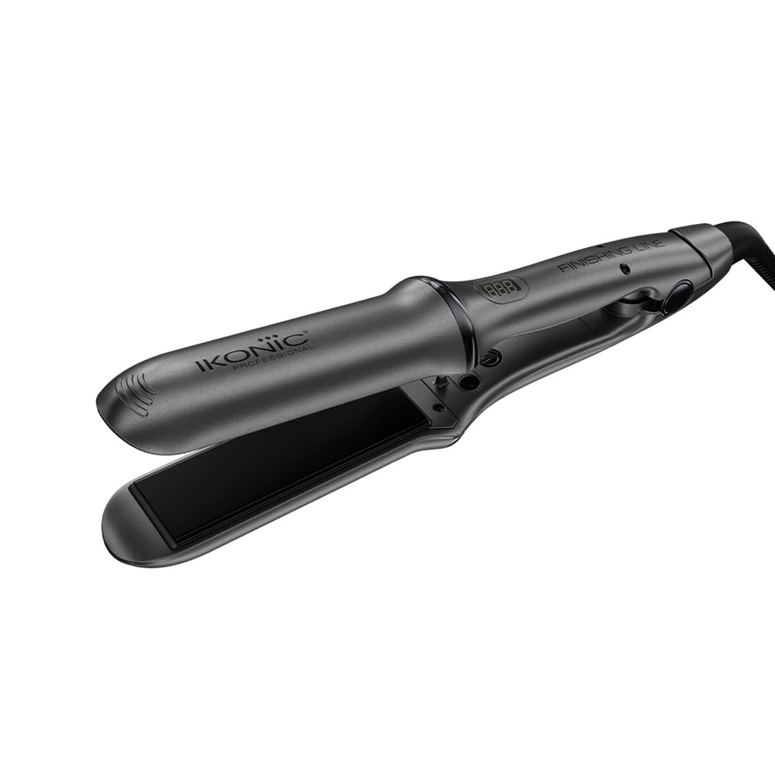 Ikonic Finishing Line Hair Iron Straightener with Digital Dispaly, Maximum temperature of 220 degrees, Floating ceramic plates, Ionic technology, Automatic shutoff, For All Hair Type