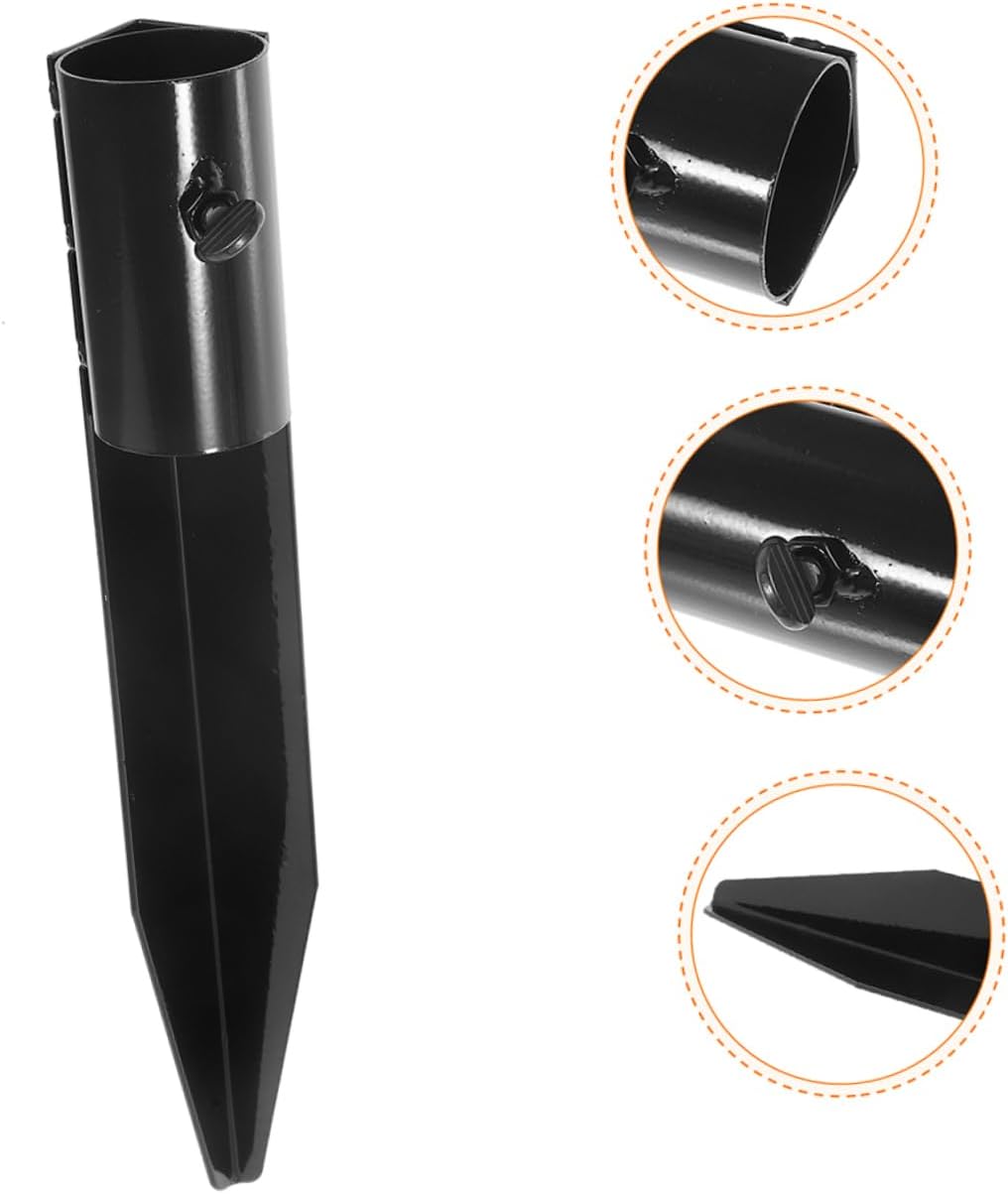 POPETPOP 4pcs Landscape Light Spike Accessories for Outdoor Garden Lamps Metal Ground Stakes for Solar Tube Installation Easy to Assemble and Wind Resistant