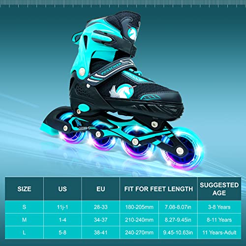 Adjustable Inline Skates, Roller Blades For Girls Kids Women, Roller Skates With 8 Illuminating Pu Wheels, Outdoors High Performance Rollerblades For Beginners.. #TOP1
