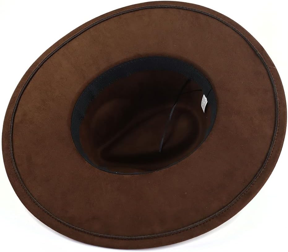 LIDHAY Big Wide Brim Fedora Hats for Women Men Western Suede Hat Large Felt Panama Hat Rancher Hat - Image 6