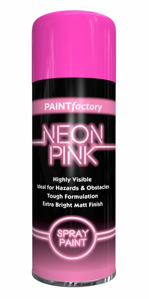 Alezyb Pink - 2 X Neon Spray Paint 400Ml Fluorescent Bright Aerosol Extra Bright Graffiti (Banksey) Paint Assorted Colour