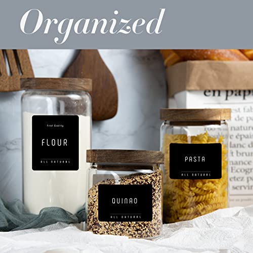 134 keukenvoorraadkasten voor containers, v2croft minimalistische stijl voorbedrukte vinyl voedselnaamstickers, organisatielabels voor potten, canisters en opslagbakken (zwart) - Image 5