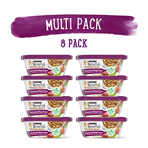 Image of Beneful Purina Dog Food Freshly Prepared Meals Simmered Beef Entree with Carrots, Barley, Wild Rice and Spinach - 10 oz. Tubs, 8 Count (Pack of 2)