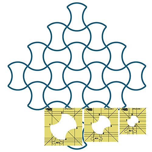 Westalee Design Apple Core Quilt Template 3 Piece Set (High Shank)