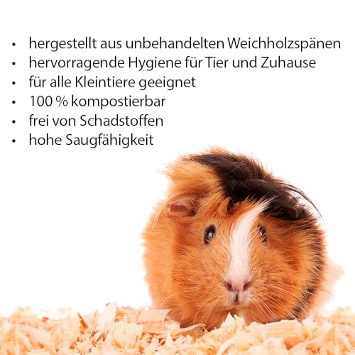 PREMIUMSPAN pet Kleintier-Streu Hobelspäne, 60l – 3.5 kg