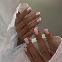 Vista 20 de Uñas postizas a presión con punta francesa negra, uñas cortas de almendra, uñas con pegamento para mujer, uñas acrílicas francesas de gel, uñas