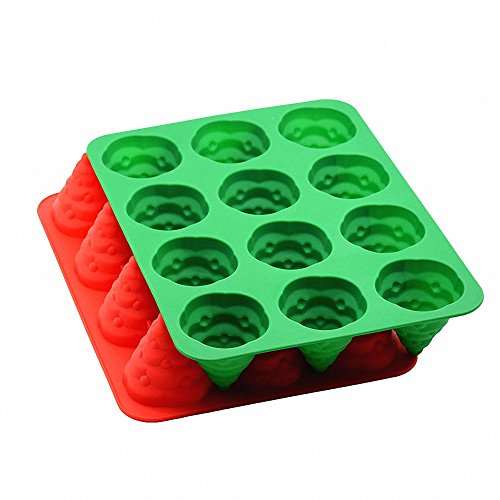 3D Christmas Tree Silicone Mold - Moldfun Xmas Tree Pan Silicone Mold For Mousse Cake Muffin Baking, Ice Cube, Jello, Chocolate, Soap, Lotion Bar, Bath Bomb, Candle (Random Color) #TOP2