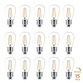 Brightech Ambience PRO Replacement LED Light Bulbs, 2 Watt Vintage LED Edison Bulbs, 2700K Soft White Dimmable Outdoor String Lights Bulbs, E26 Base - 15 Pack