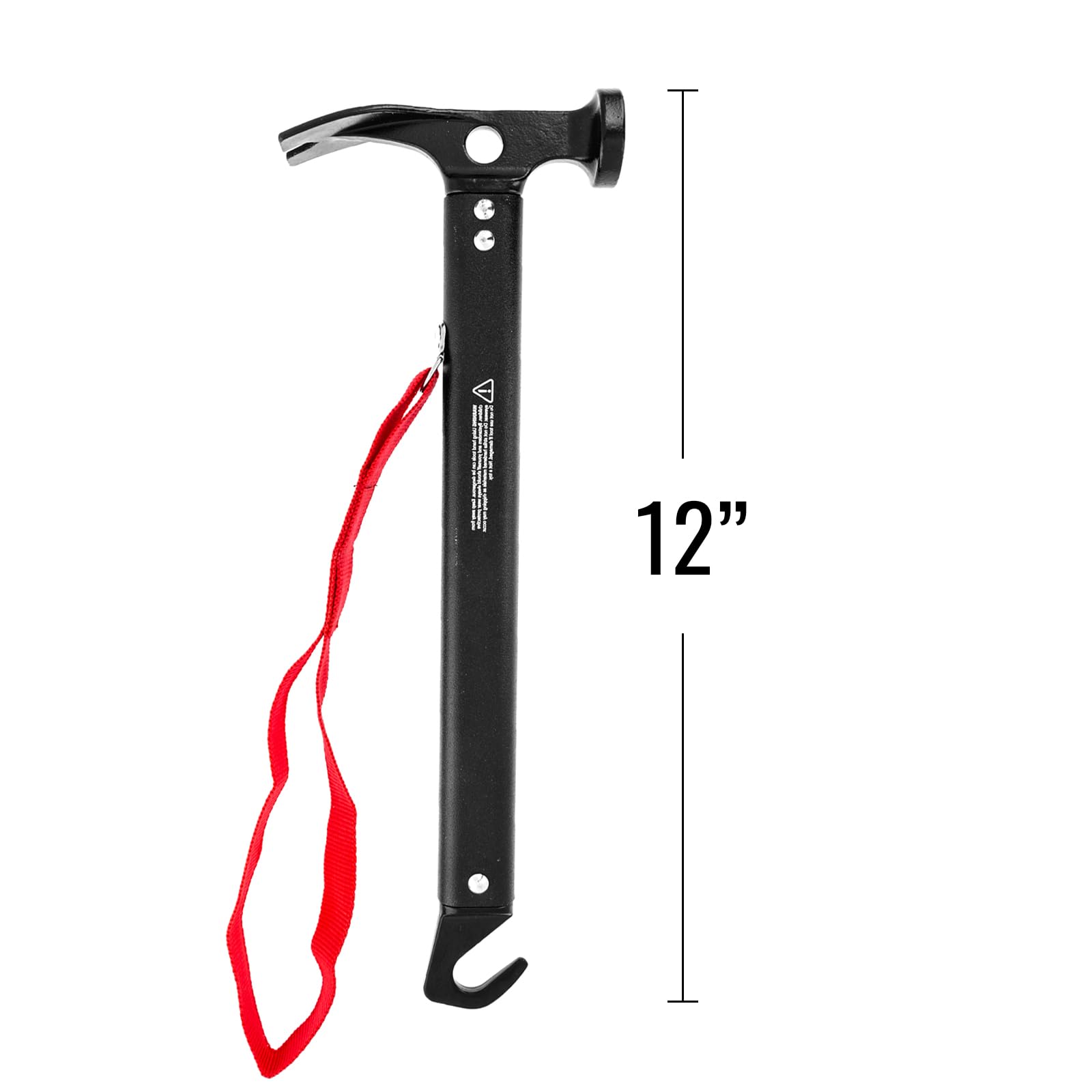 ASR Outdoor 13oz Carbon Steel Camping Hammer with Tent Stake Puller Hand Tool, 12 Inch