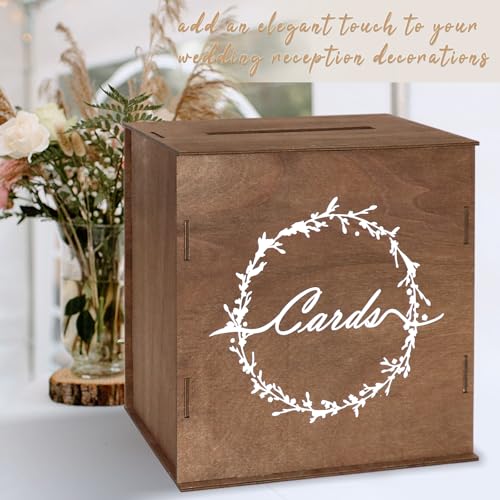 Wooden Card Box for Wedding - Rustic Weeding Card Boxes for Reception,Wedding Card Money Holder,Gift Card Box for Graduation Funeral, Wedding Decorations for Reception,Envelope Box for Wedding Party