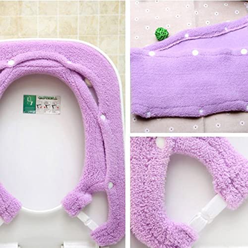 Wzxhew Universeller verdickter WC-Sitz, groß, quadratisch, warm, WC-Sitzbezug, WC-Sitzkissen, kleine Badezimmerteppiche und -matten (J, A) – Bild 4