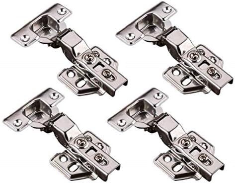 Cabinet Hinges 4 Pack Face Frame Cabinet Hinges Stainless Steel Soft Closing Hinges for Wardrobe Door (Half Overlay)