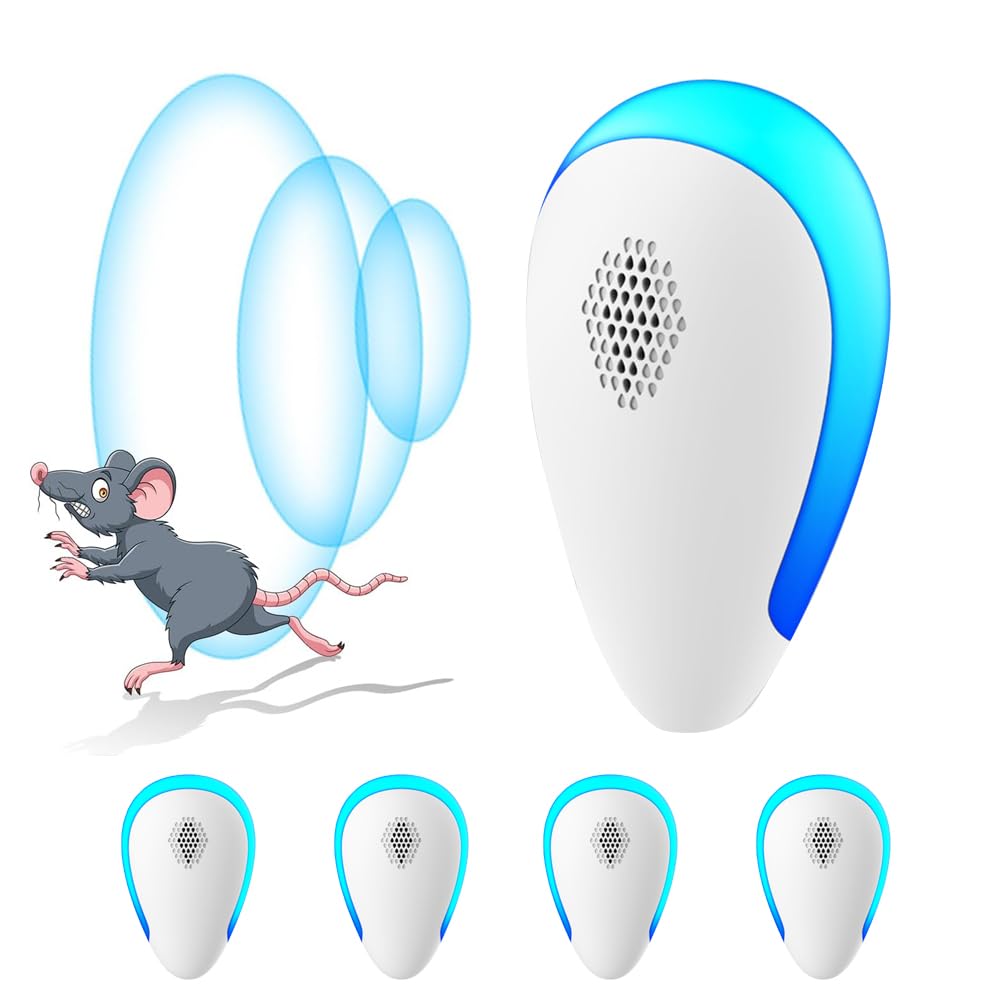 0TO1 TECH4 Packs Ultrasonic Pest Repeller, New Electronic Insect Repellent Plug, Mosquitoes, Mice, Cockroaches, Spiders, Insects, Indoor Pests, Suitable for Houses, Warehouses, Offices, Hotels, Etc