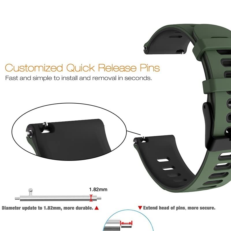 Correa silicona suave Garmin evita rozaduras sudor GUMMMY 22mm 5