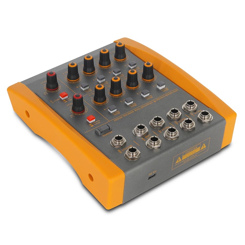 Amazon | WUURRIG 8チャンネルオーディオミキサー、DC 5V、低