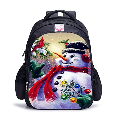 Sac à dos imprimé en 3D bonhomme de neige pour étudiant et adulte