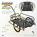 Kojem Foldable Bike Cargo Trailer, Heavy-Duty Storage Bicycle Trailer 88lbs Capacity, 16IN Wheel Bike Wagon Cart, with Universal Hitch and Foldable Frame, Fit for Pet, Shopping, Park Picnics