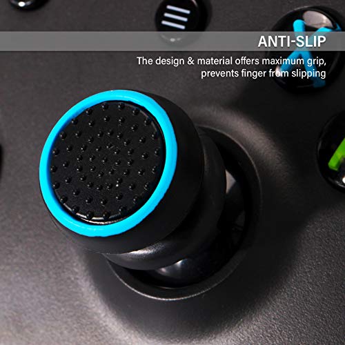 Image of FPS Thumbstick Extender & 3D Texture Rubber Silicone Grip Cover 2 Sets for Xbox Series X /S & Xbox One Controller(Black Red+Blue)