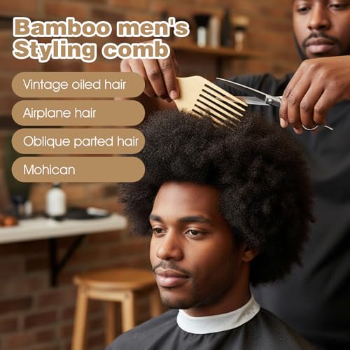 Peine de Madera para Barba y Cabello 2 Piezas miniatura 5