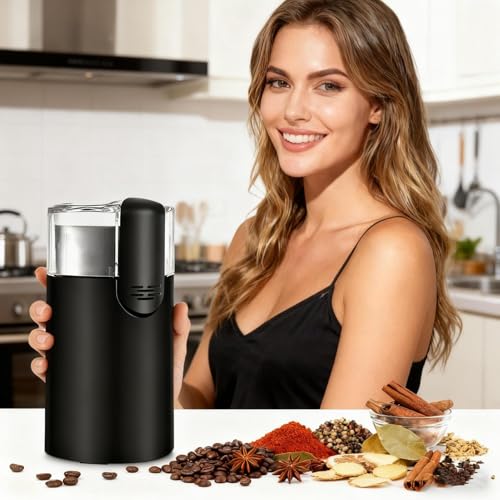 電気コーヒーグラインダー | 電気グラインダー | ステンレス製ミル ブラシ付き,豆 食品 ナッツ カフェ キッチン 旅行 冷萃 対応