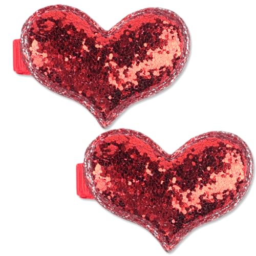 Red Heart Hair Clips accesorios para el cabello 2 pcs miniatura 1