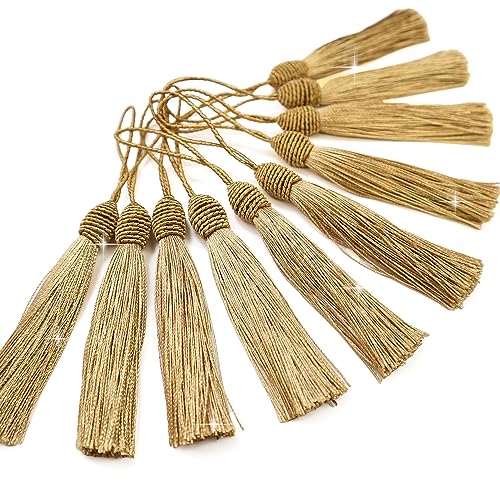 タッセル シャンパンゴールド 10本セット 手芸 装飾 ハンドメイド アクセサリー ストラップ フリンジ きらきらぷんぷん丸 TSL-009の商品画像（Amazon）