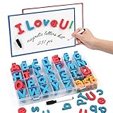 237PCS Magnetic Letters and Numbers, with 2 Magnet Boards and Storage Box, Foam ABC Alphabet Magnets...