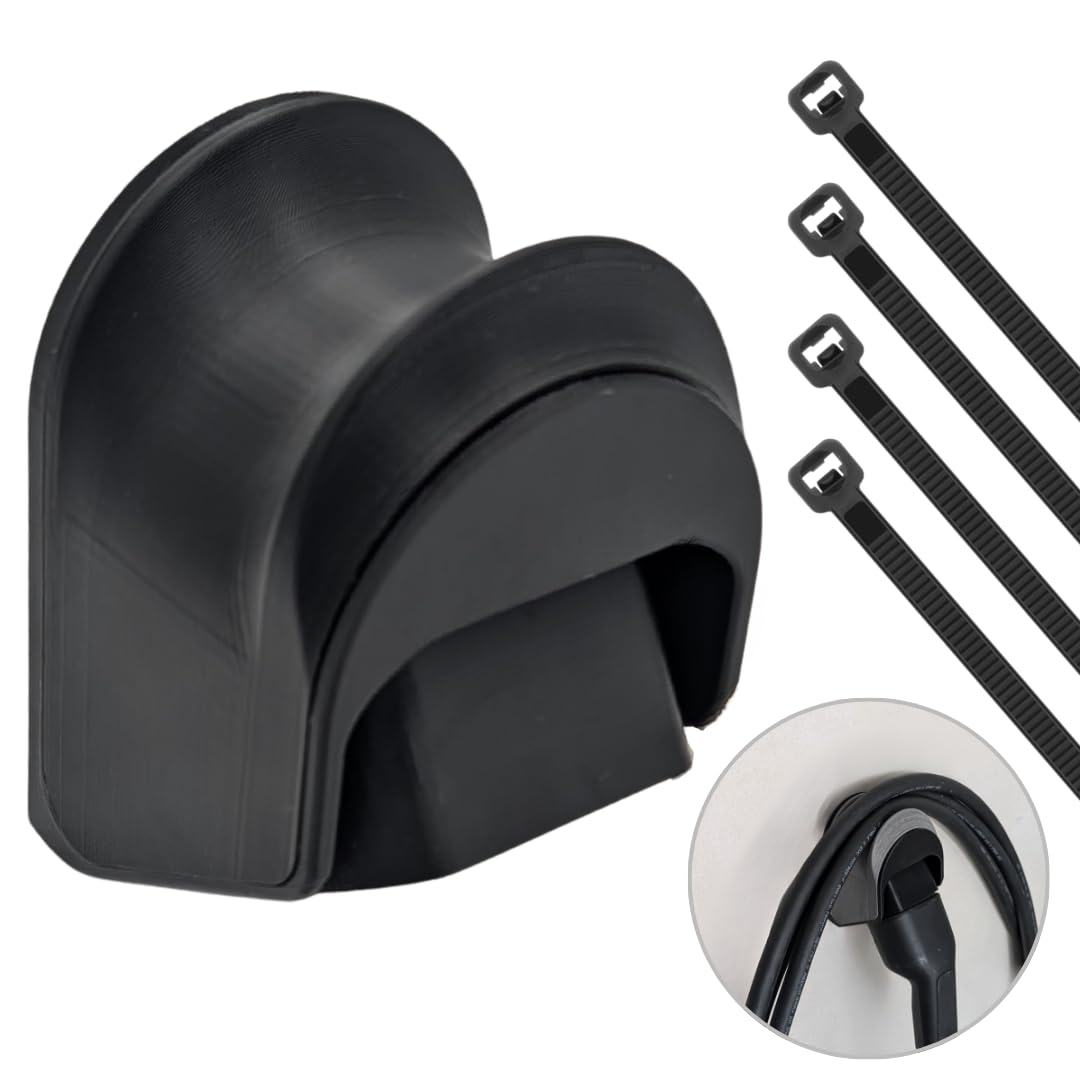 3disto Wandhalterung für Typ 2 Stecker und Ladekabel mit Schwenkmechanismus (Kabelbinder oder Schrauben) | Made in Germany | passend für alle Typ 2 Stecker | in 3 Farben (schwarz mit Kabelbinder)